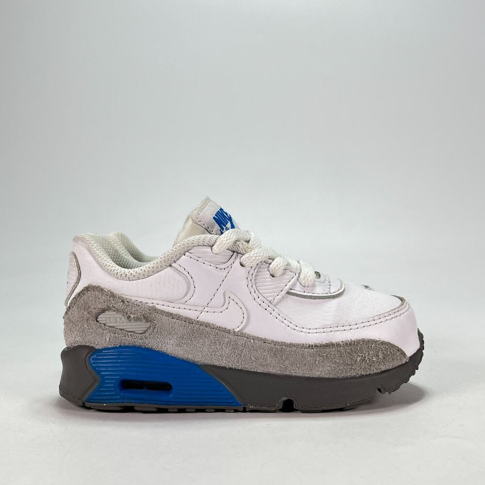 Nike Air Max 90 LTR White Grey Leather Casual Retro Sneakers Shoes Kids Size 8C